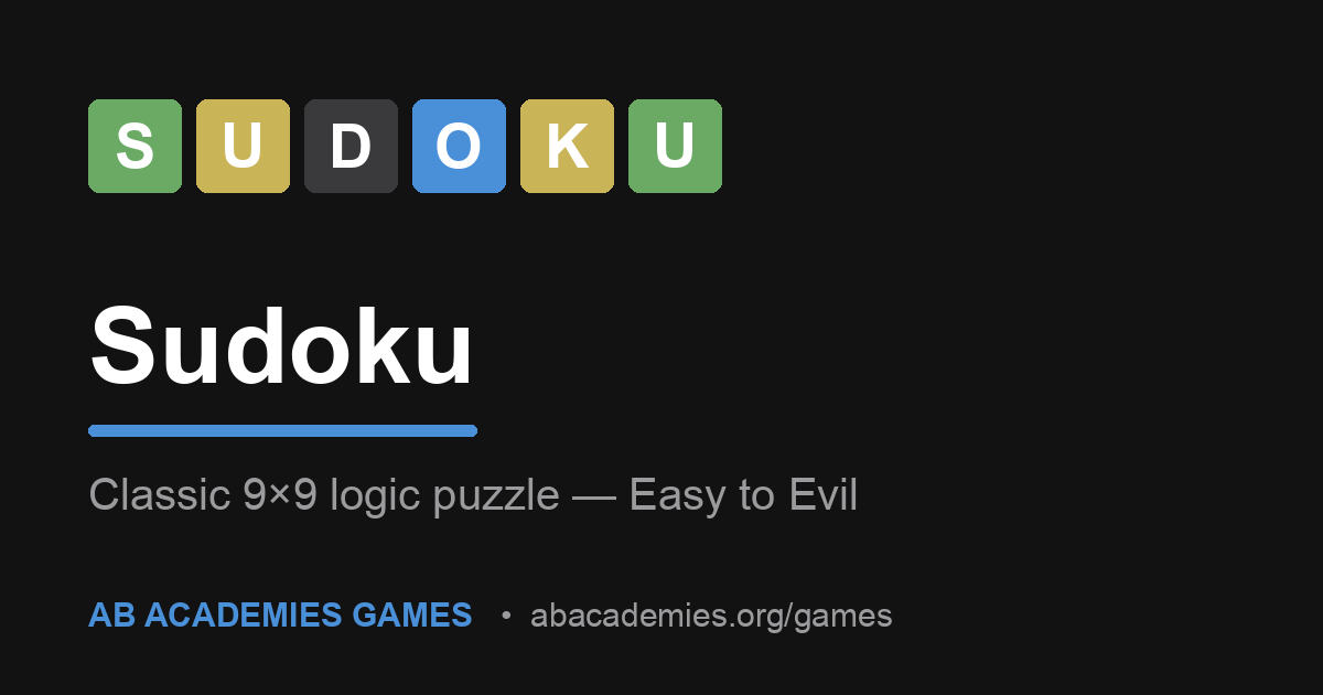 Sudoku online logic puzzle game – free browser game